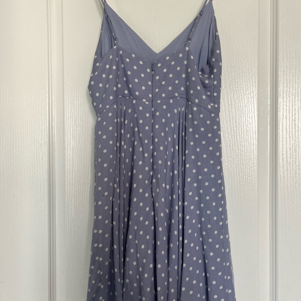 Aqua Polka dot fit and flare mini dress